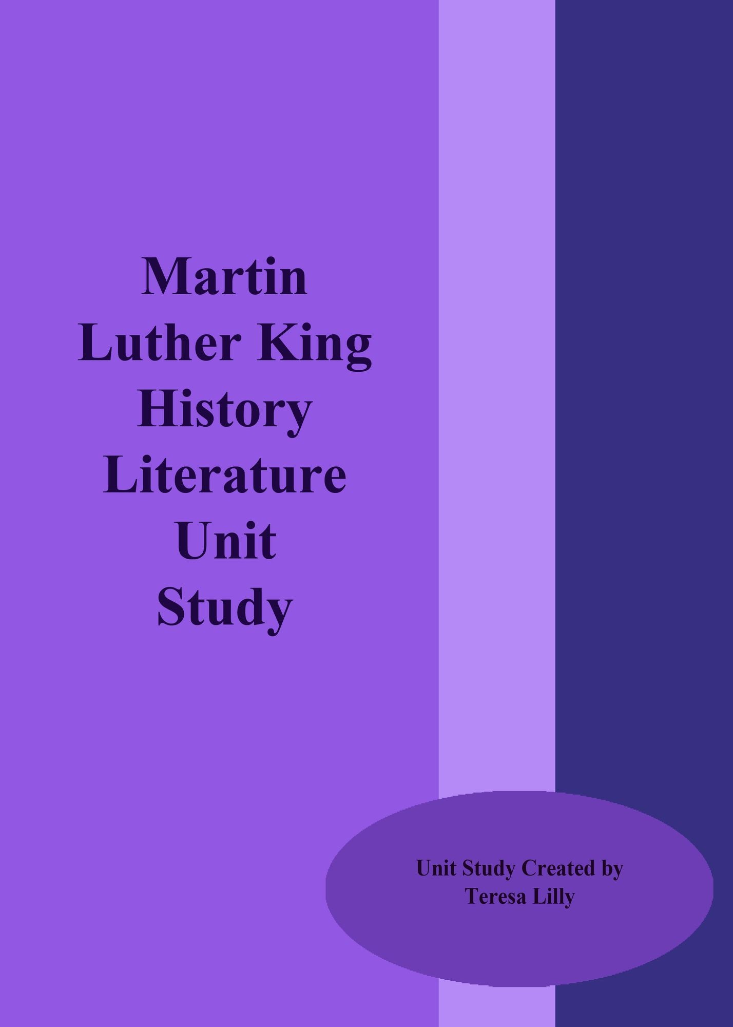 Martin Luther King History Literature Unit Study