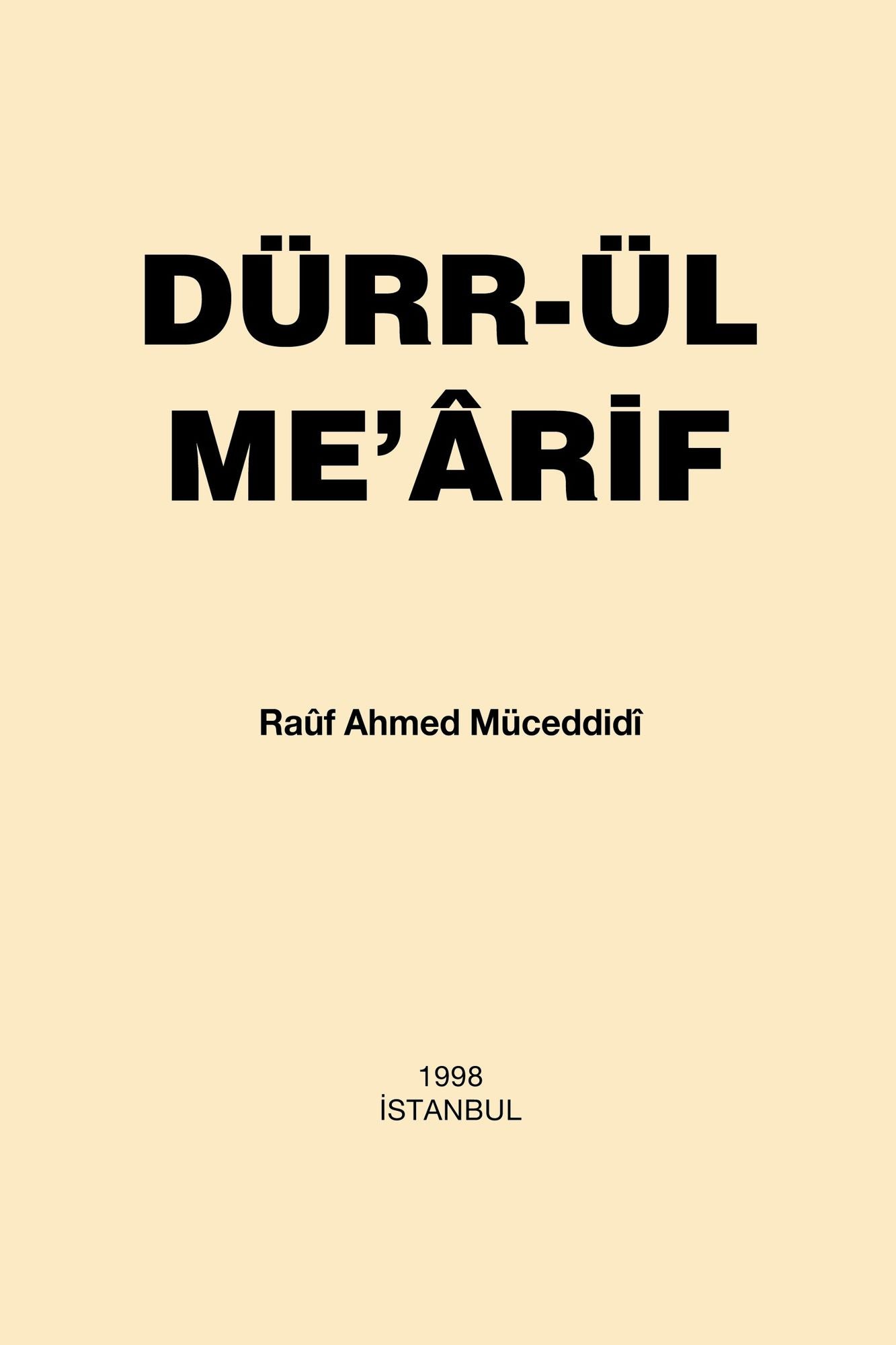 Durr-ul me'arif