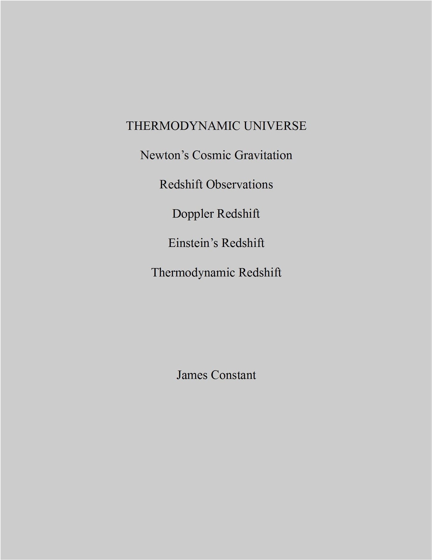 Thermodynamic Universe