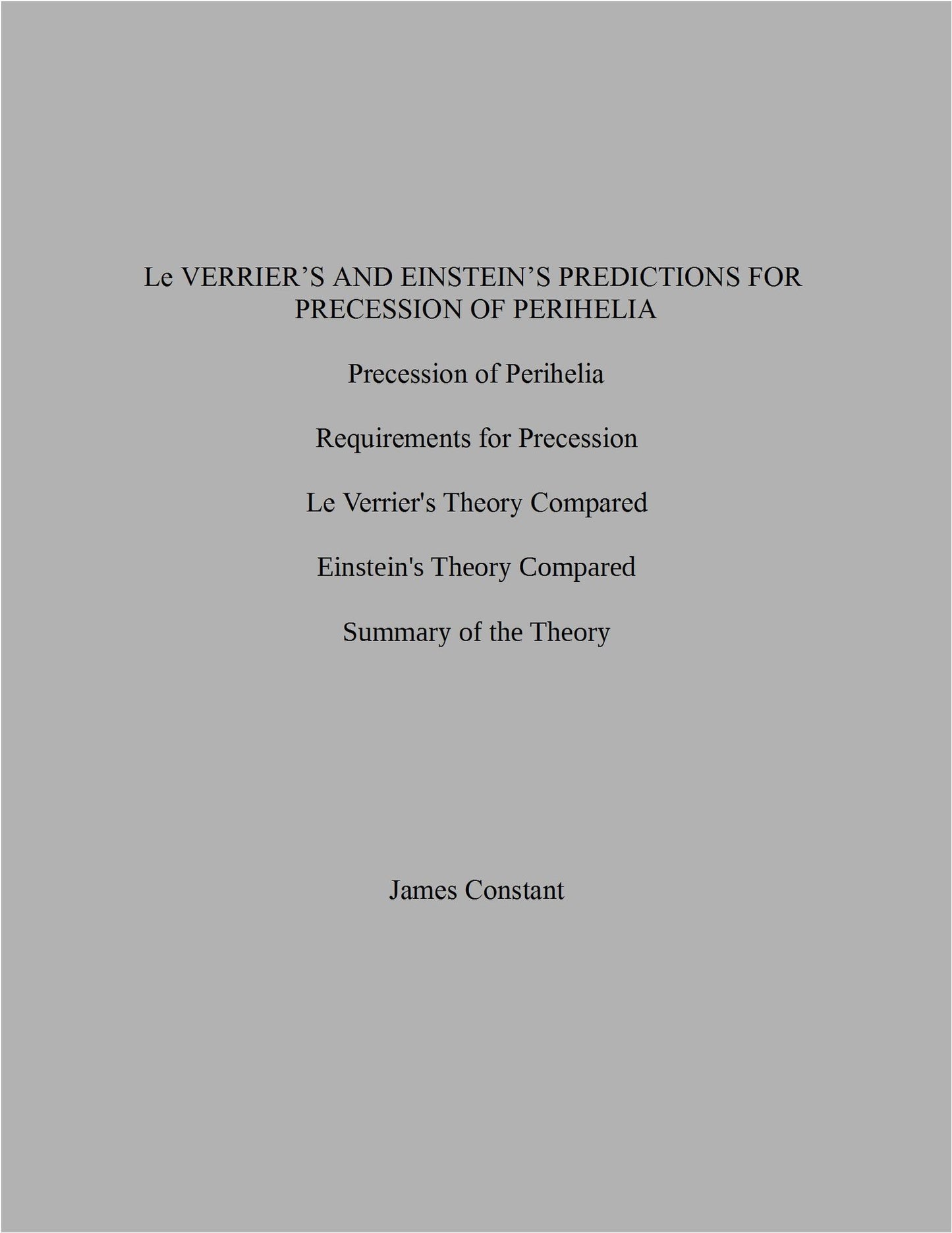 Le Verrier's and Einstein's Predictions for Precession of Perihelia