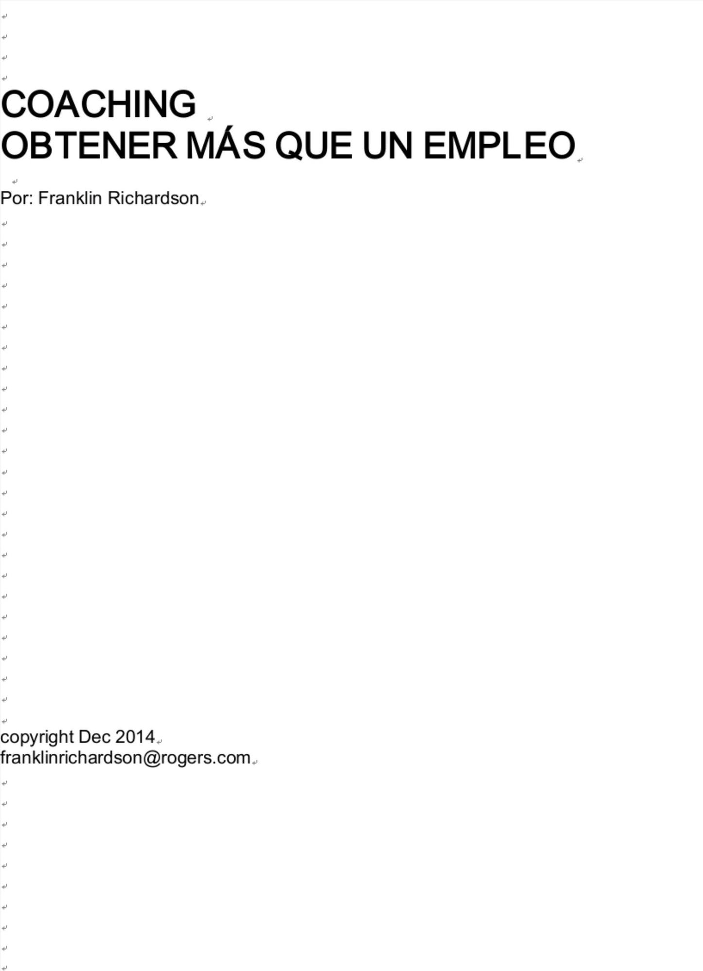 Coaching Obtener MÁS Que un Empleo