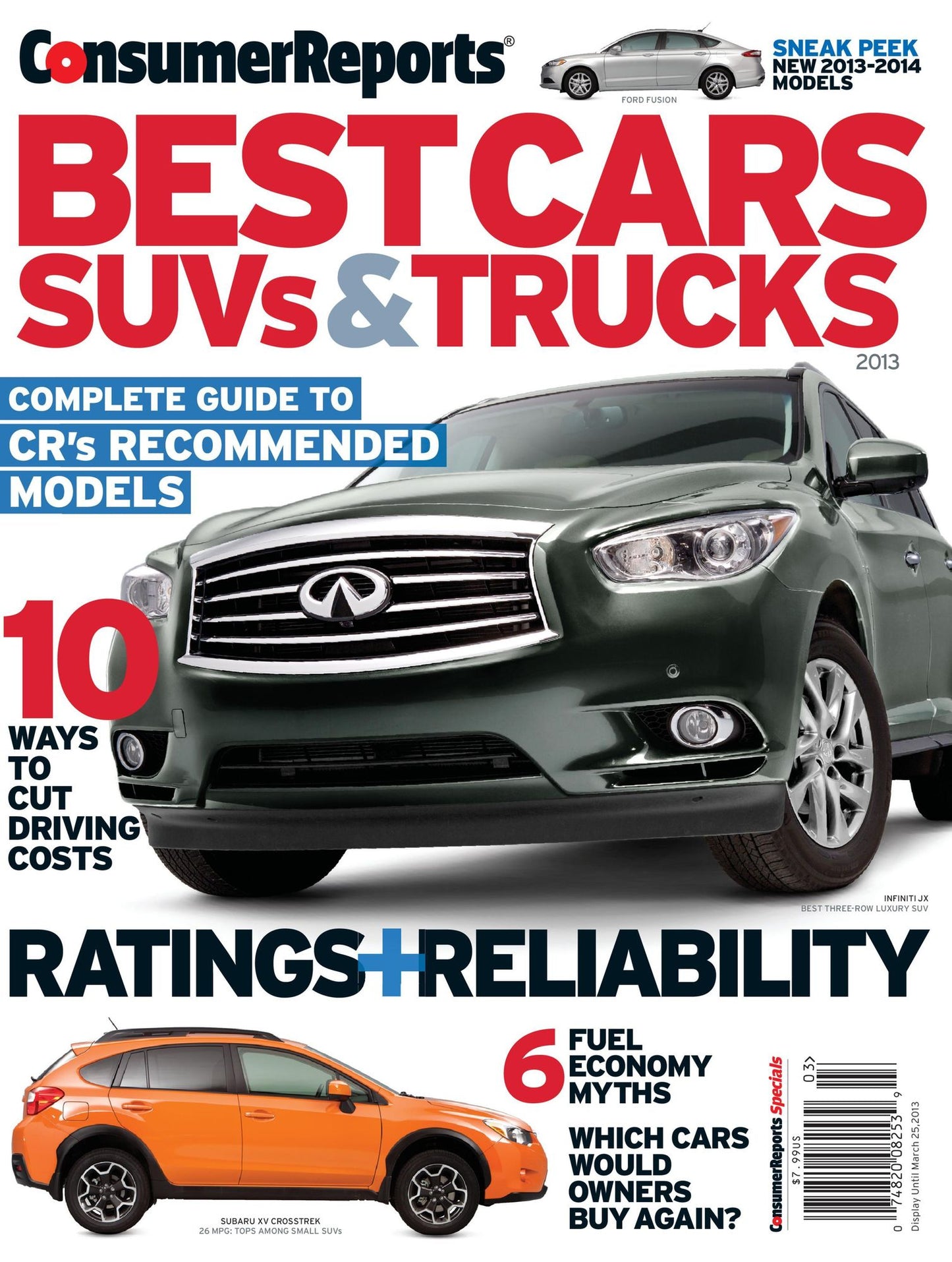 Consumer Reports' Best Cars, SUVs, and Trucks 2013
