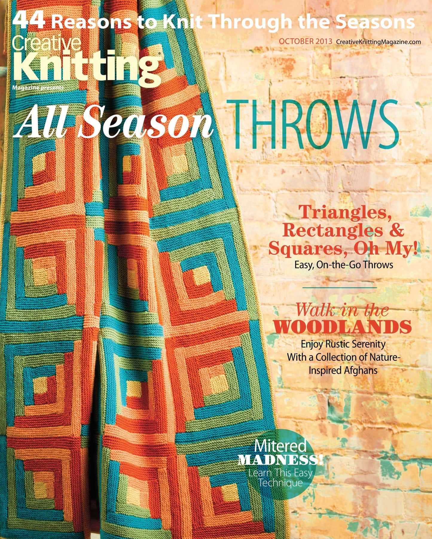 Creative Knitting's All Season Throws - October 2013