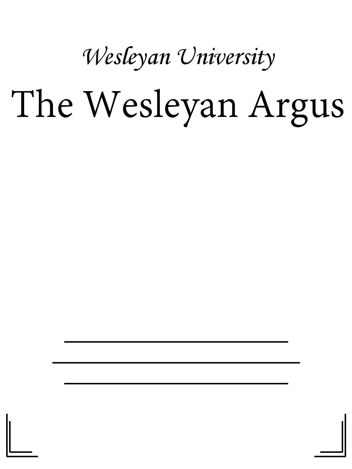 The Wesleyan Argus