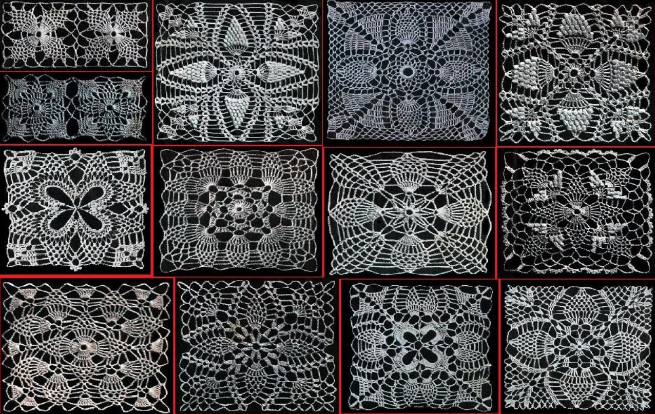 Corredores de ganchillo, colchas, cubiertas de la silla, brazo descansa y m&aacute;s con Vintage Crochet pi&ntilde;a plazas patrones Crochet libro