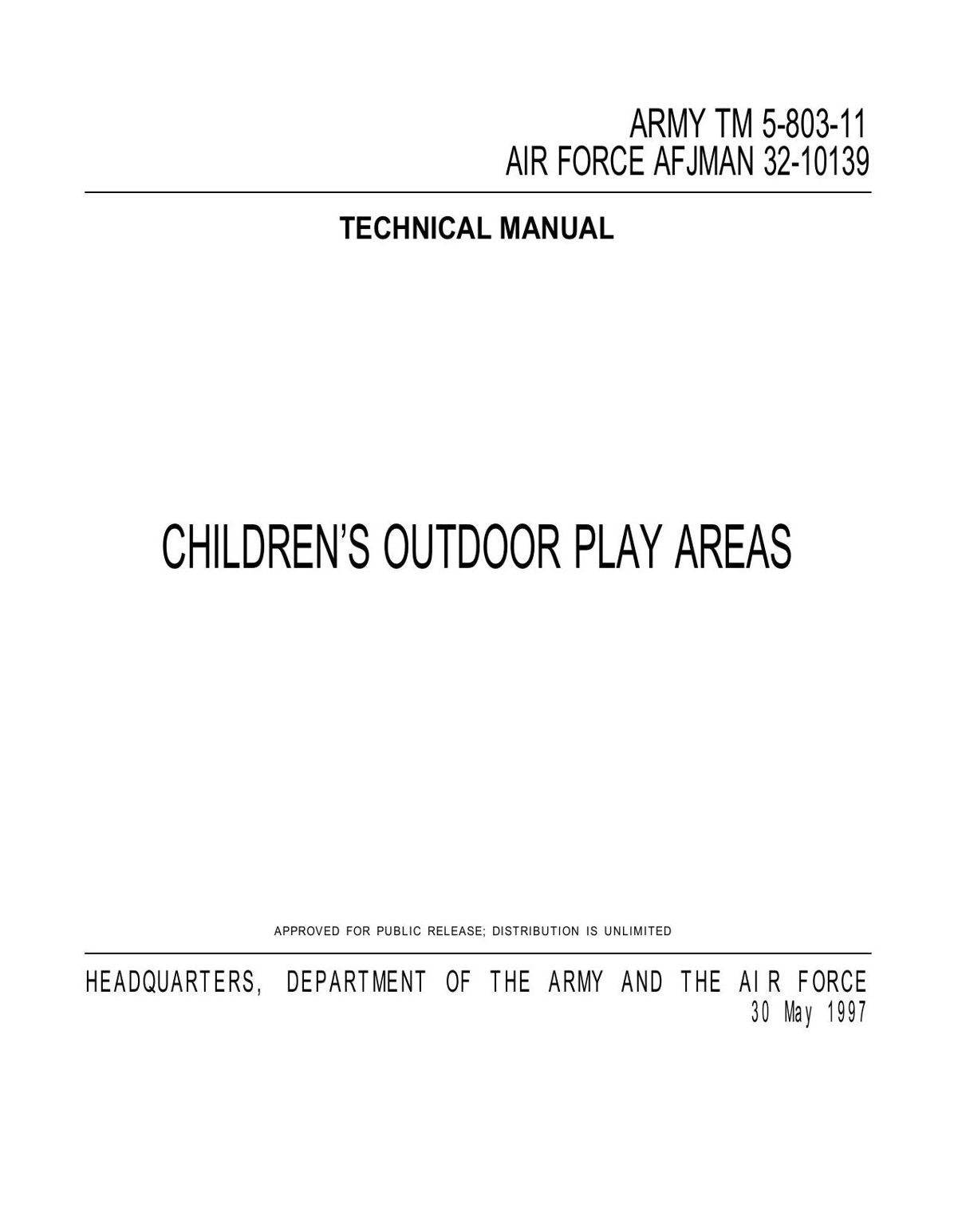 CHILDREN’S OUTDOOR PLAY AREAS