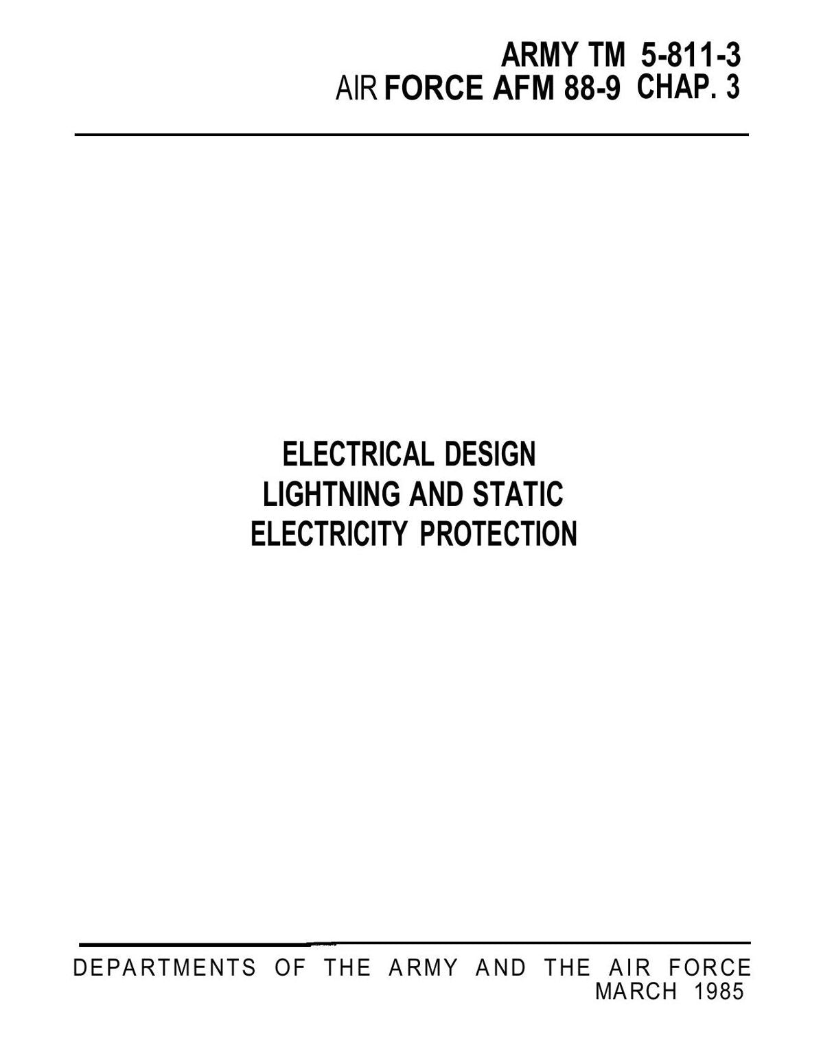 ELECTRICAL DESIGN LIGHTNING AND STATIC ELECTRICITY PROTECTION