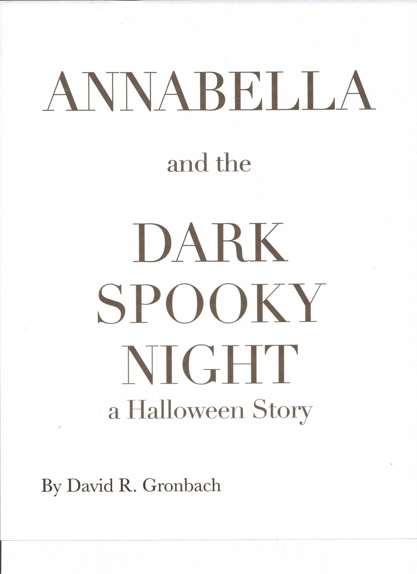 ANNABELLA and the DARK SPOOKY NIGHT, a Halloween Story