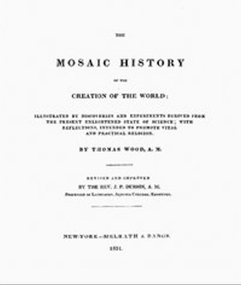 The Mosaic History of the Creation of the World