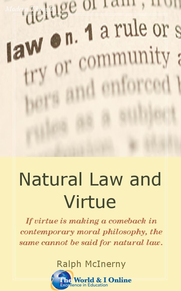 Natural Law and Virtue