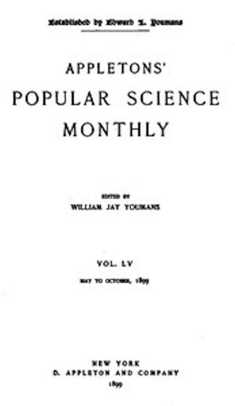 Appletons' Popular Science Monthly, May 1899 (Illustrated)