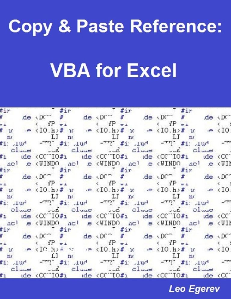 Copy & Paste Reference: VBA for Excel