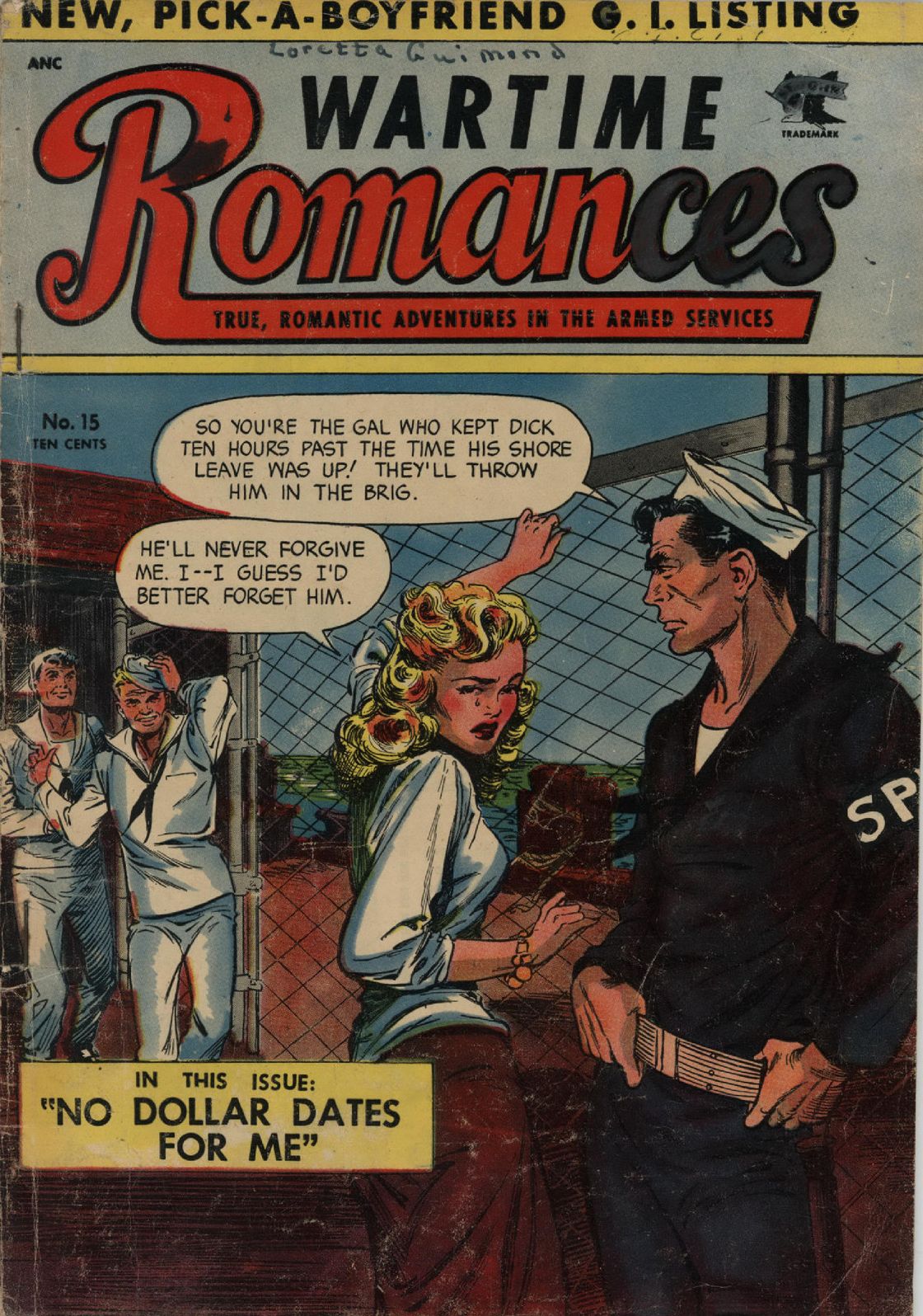 Wartime Romances Number 15 Love Comic Book
