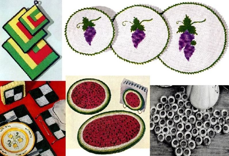 Crochet patrones para platos calientes y manteles