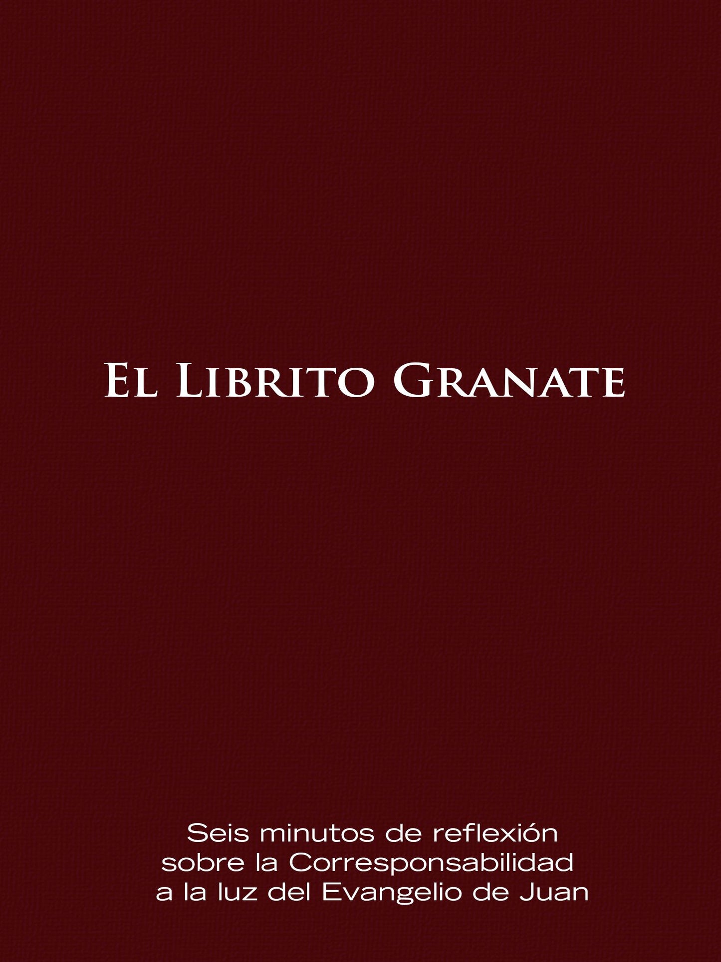 El Librito Granate: Seis minutos de reflexion sobre la Corresponsabilidad a la luz del Evangelio de Juan