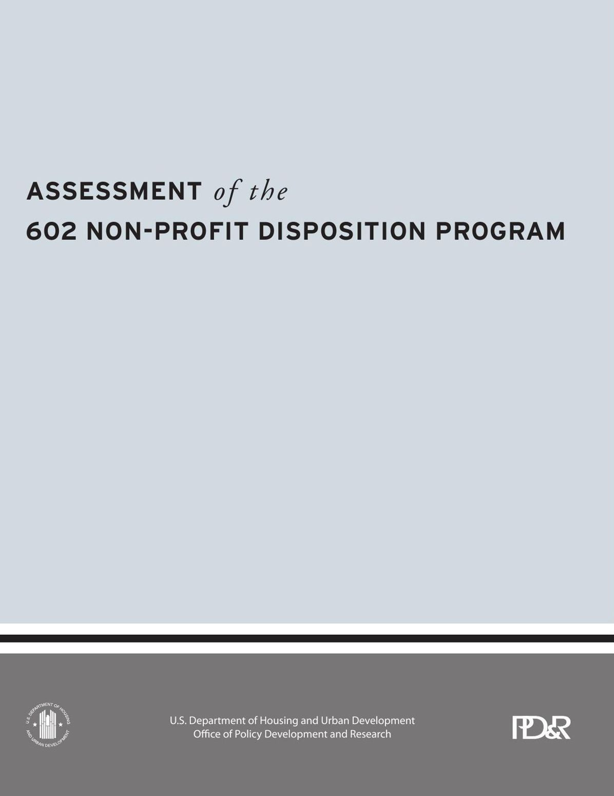 Assessment of the 602 Non-Profit Disposition Program