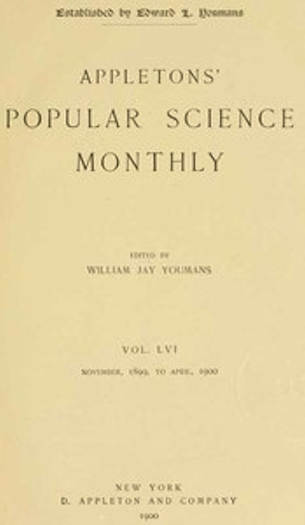 Appletons' Popular Science Monthly, November 1899 (Illustrated)