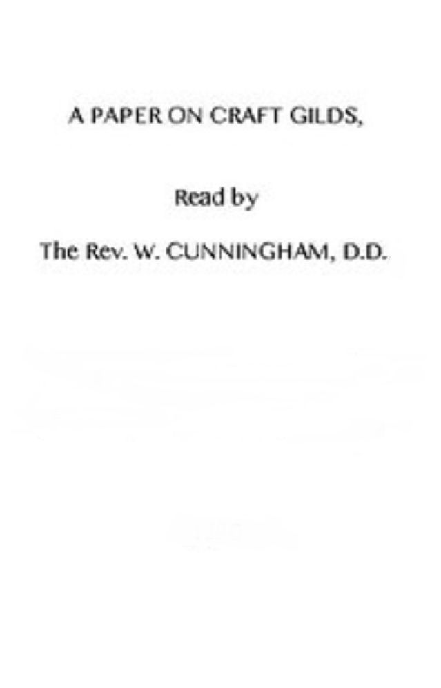 A Paper on Craft Guilds
