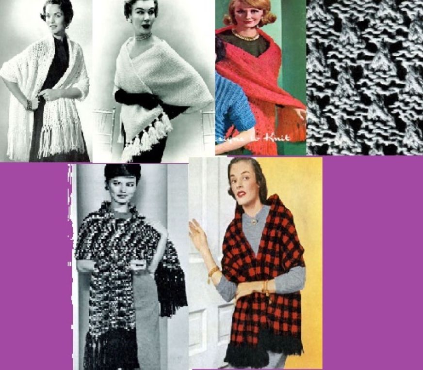 YES! 5 More Vintage Knitting Patterns for Shawls (Stoles)