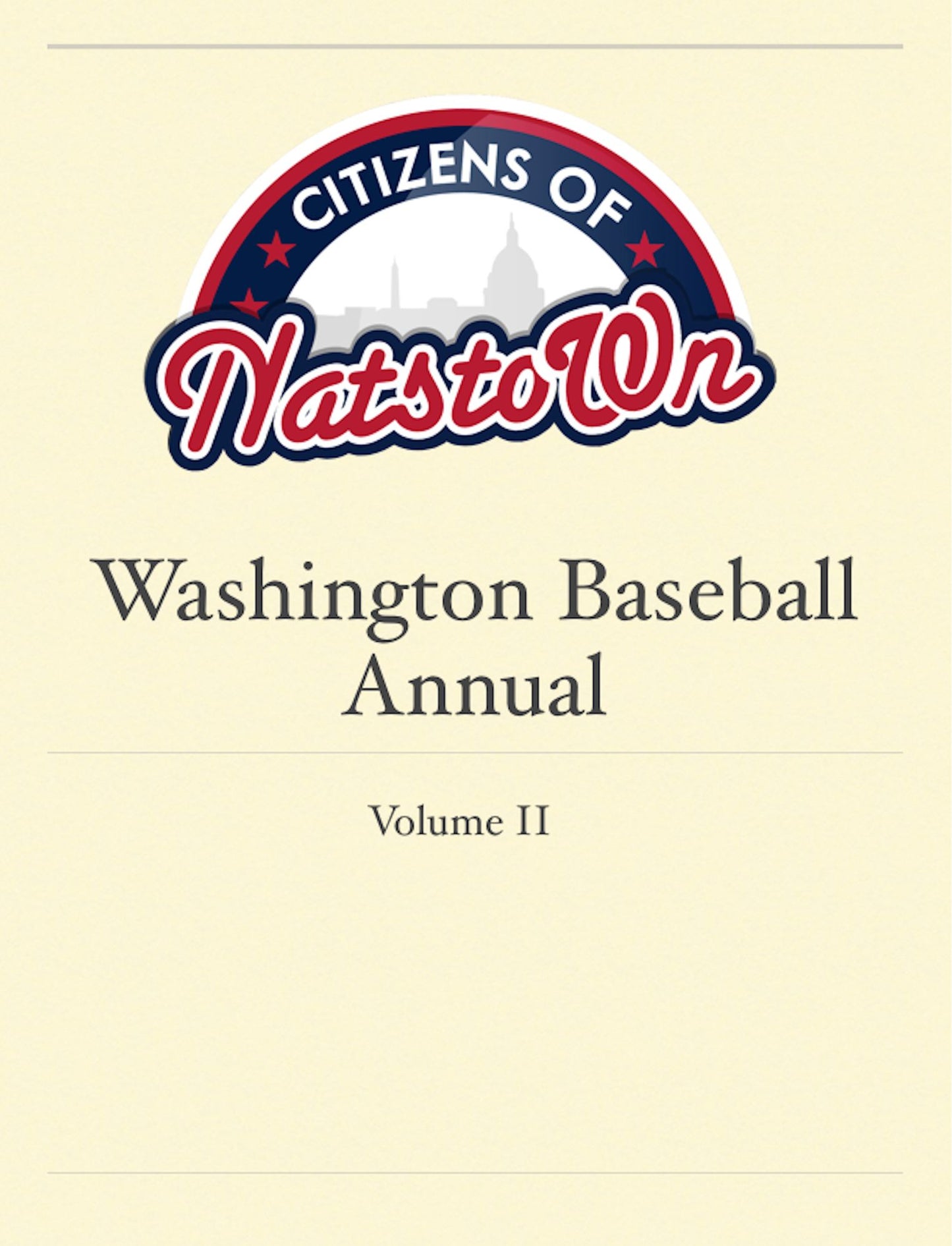 Citizens of Natstown Washington Baseball Annual, Vol. 2