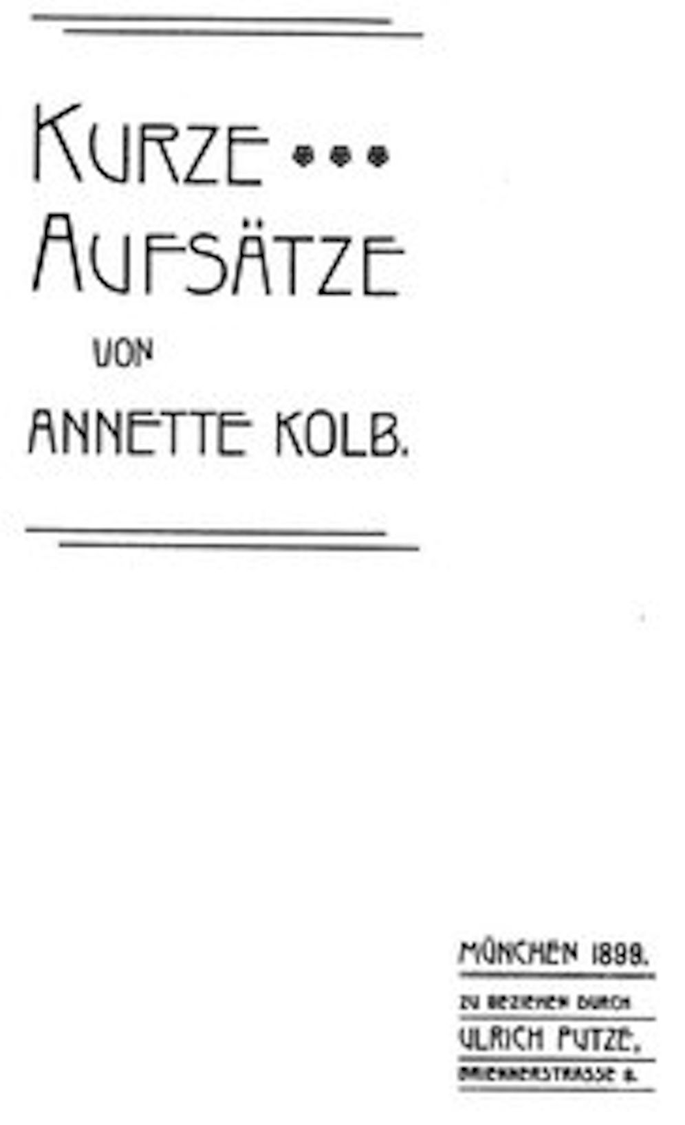 Kurze Aufs&auml;tze