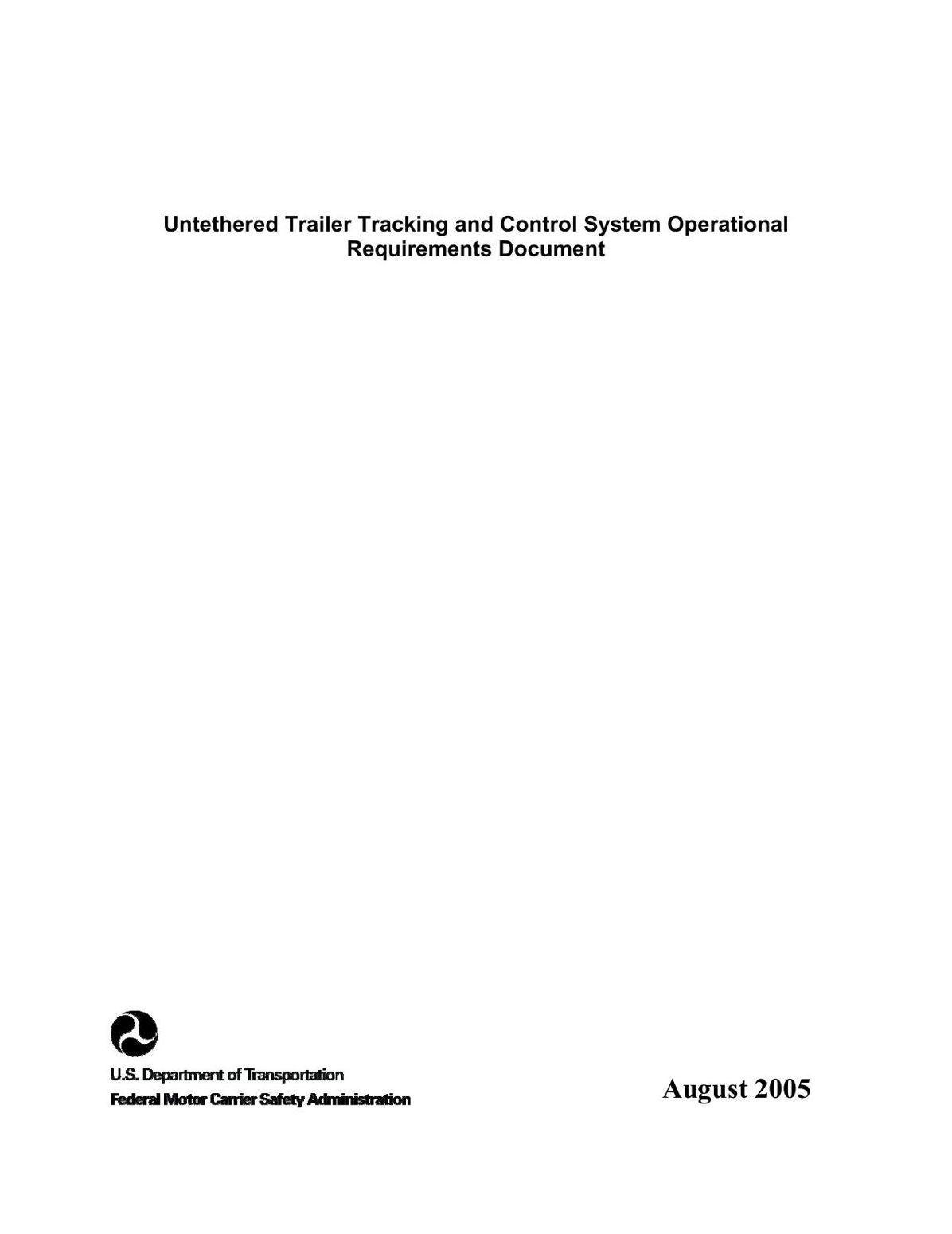 Untethered Trailer Tracking and Control System Operational Requirements Document