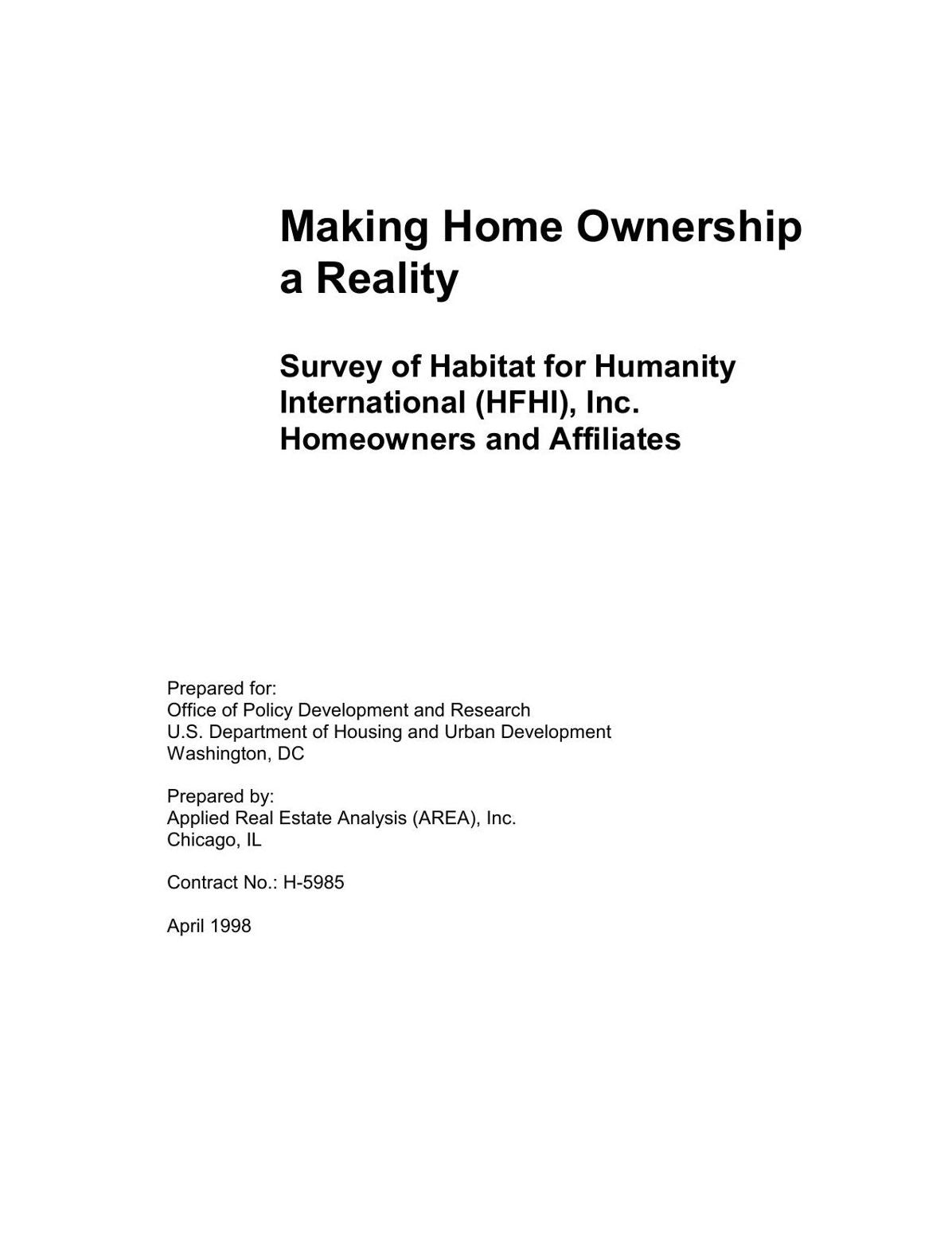 Making Home Ownership a Reality
