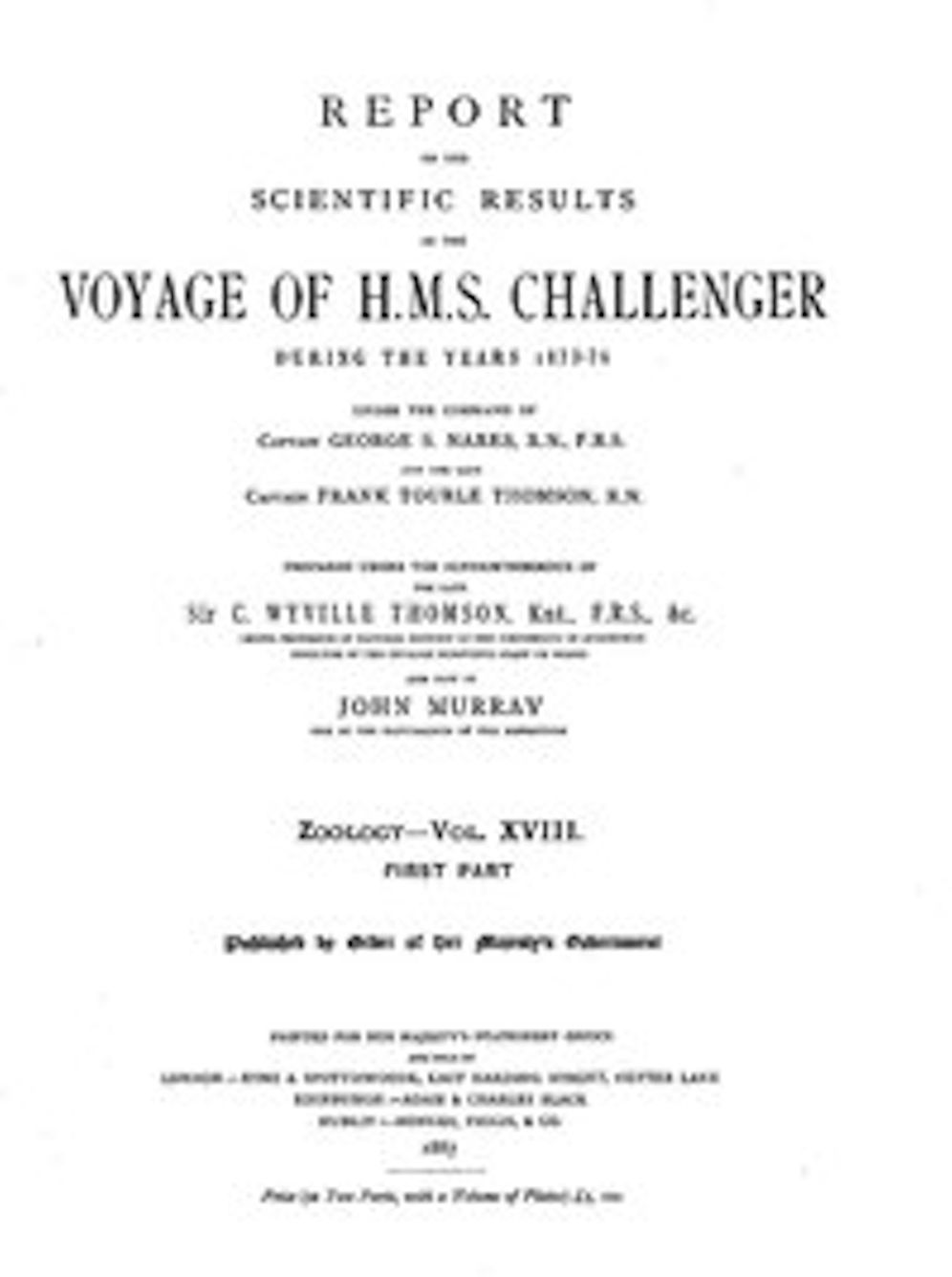 Report on the Radiolaria Collected by H.M.S. Challenger During the Years 1873-1876, First Part: Porulosa (Spumellaria and Acantharia) (Illustrated)