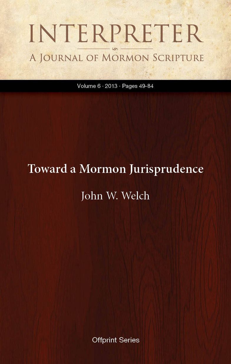 Toward a Mormon Jurisprudence