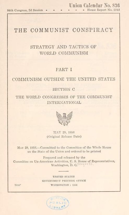 The communist conspiracy; strategy and tactics of world communism