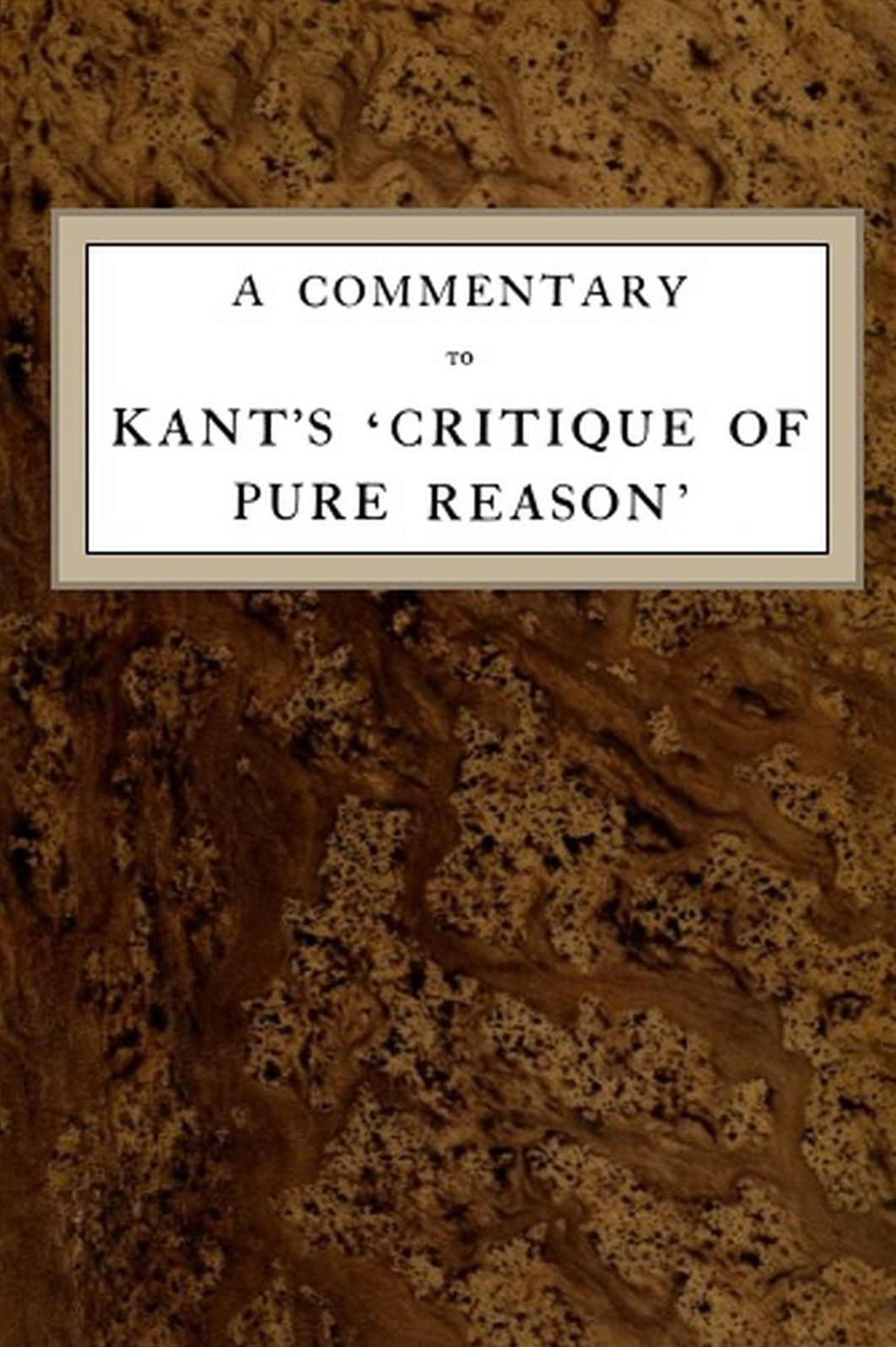 A Commentary to Kant's Critique of Pure Reason
