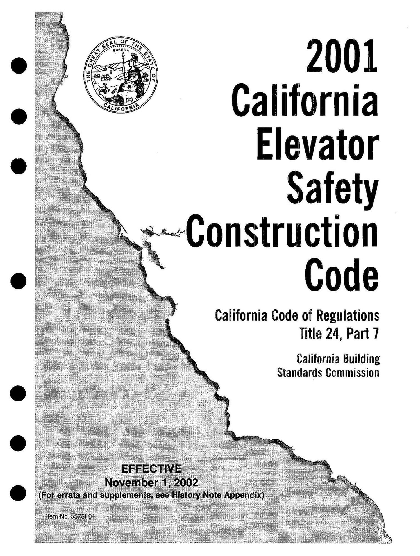 State of California Elevator Code