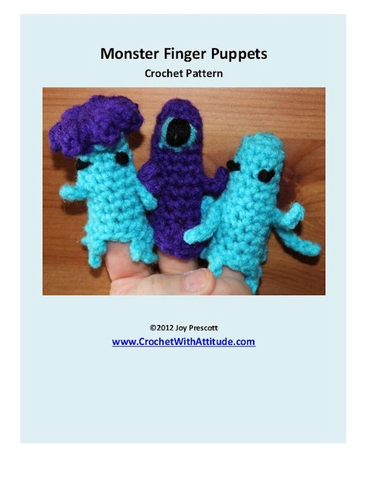 Monster Finger Puppets Crochet Pattern