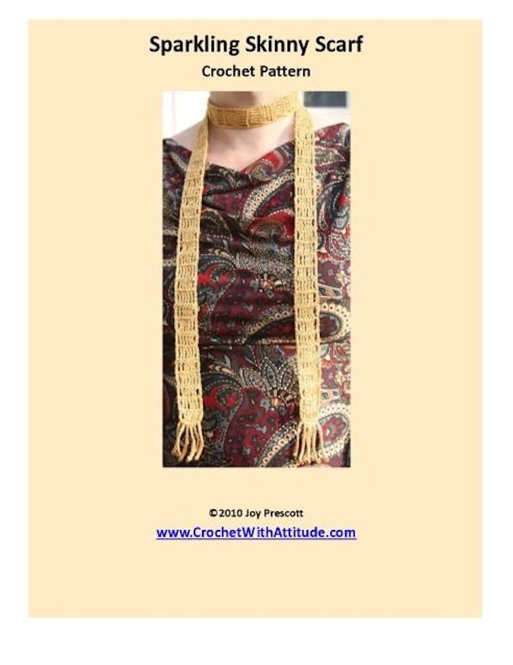 Sparkling Skinny Scarf Crochet Pattern