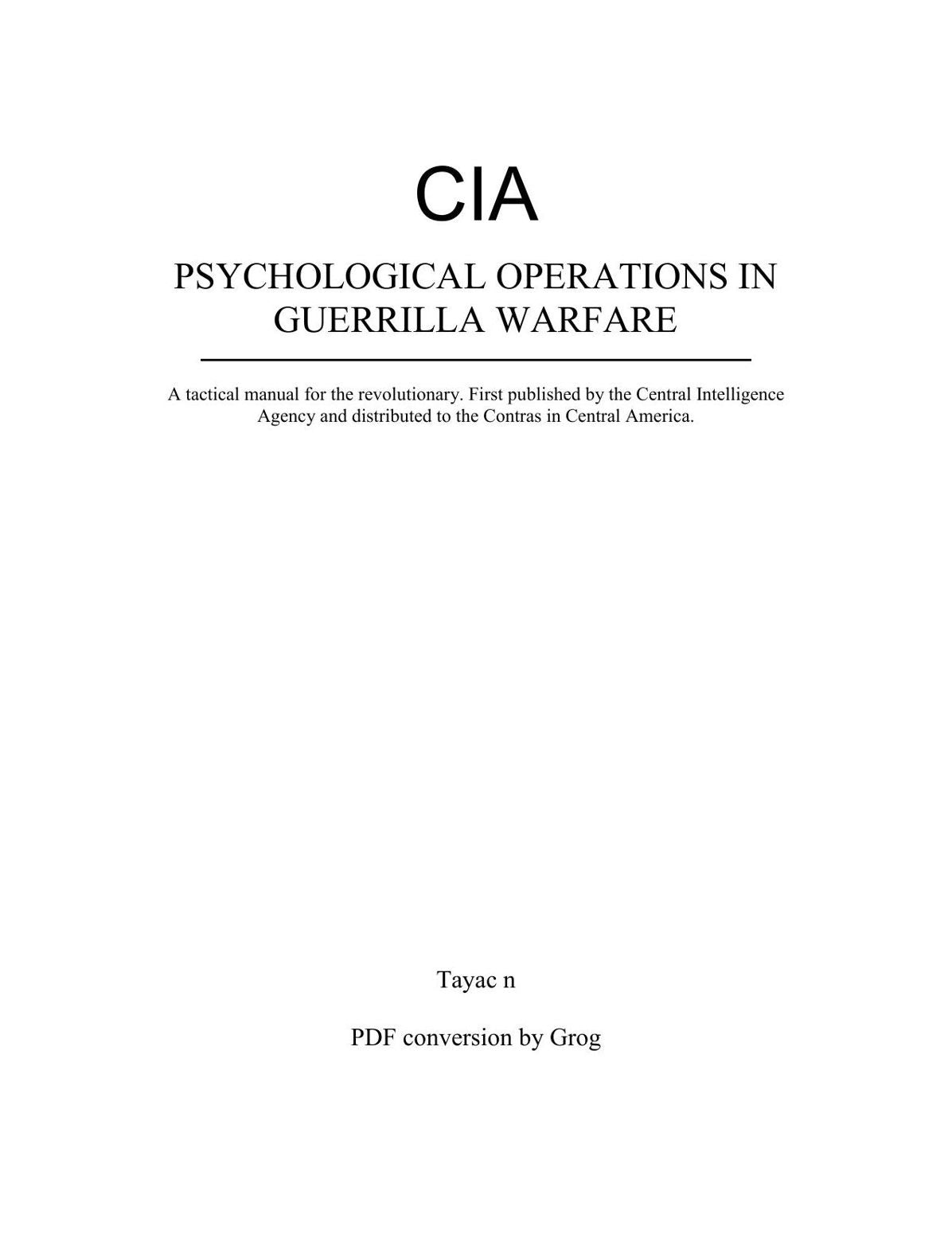 PSYCHOLOGICAL OPERATIONS IN GUERRILLA WARFARE