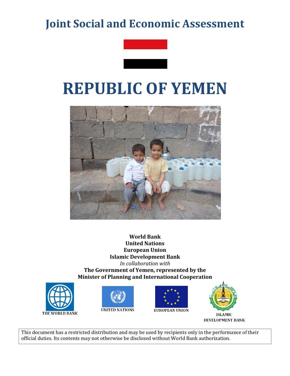 JOINT SOCIAL AND ECONOMIC ASSESSMENT FOR THE REPUBLIC OF YEMEN