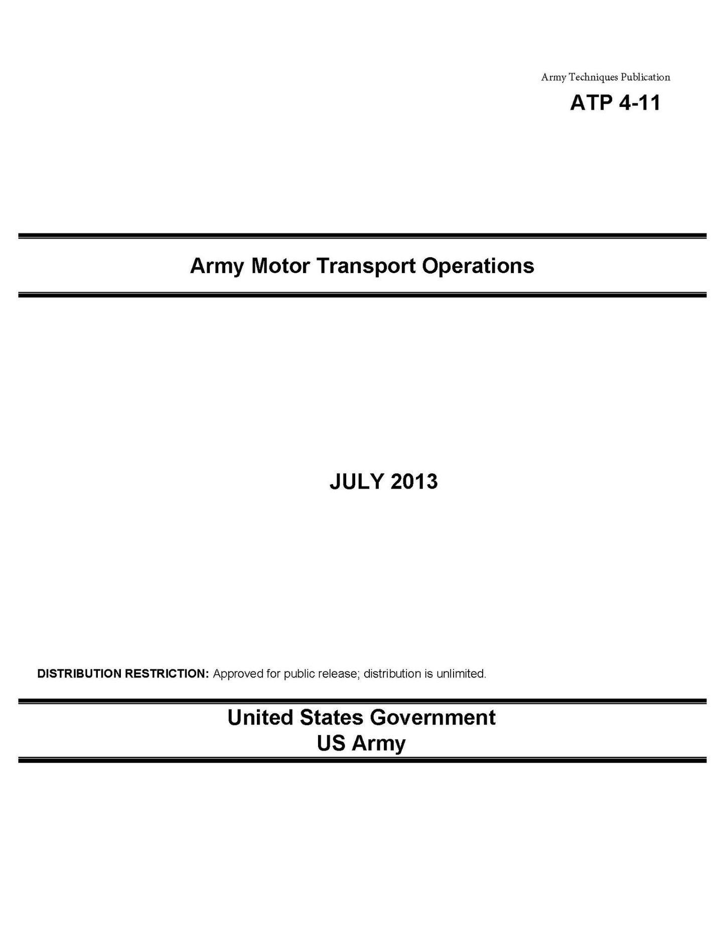 Army Techniques Publication ATP 4-11 Army Motor Transport Operations July 2013