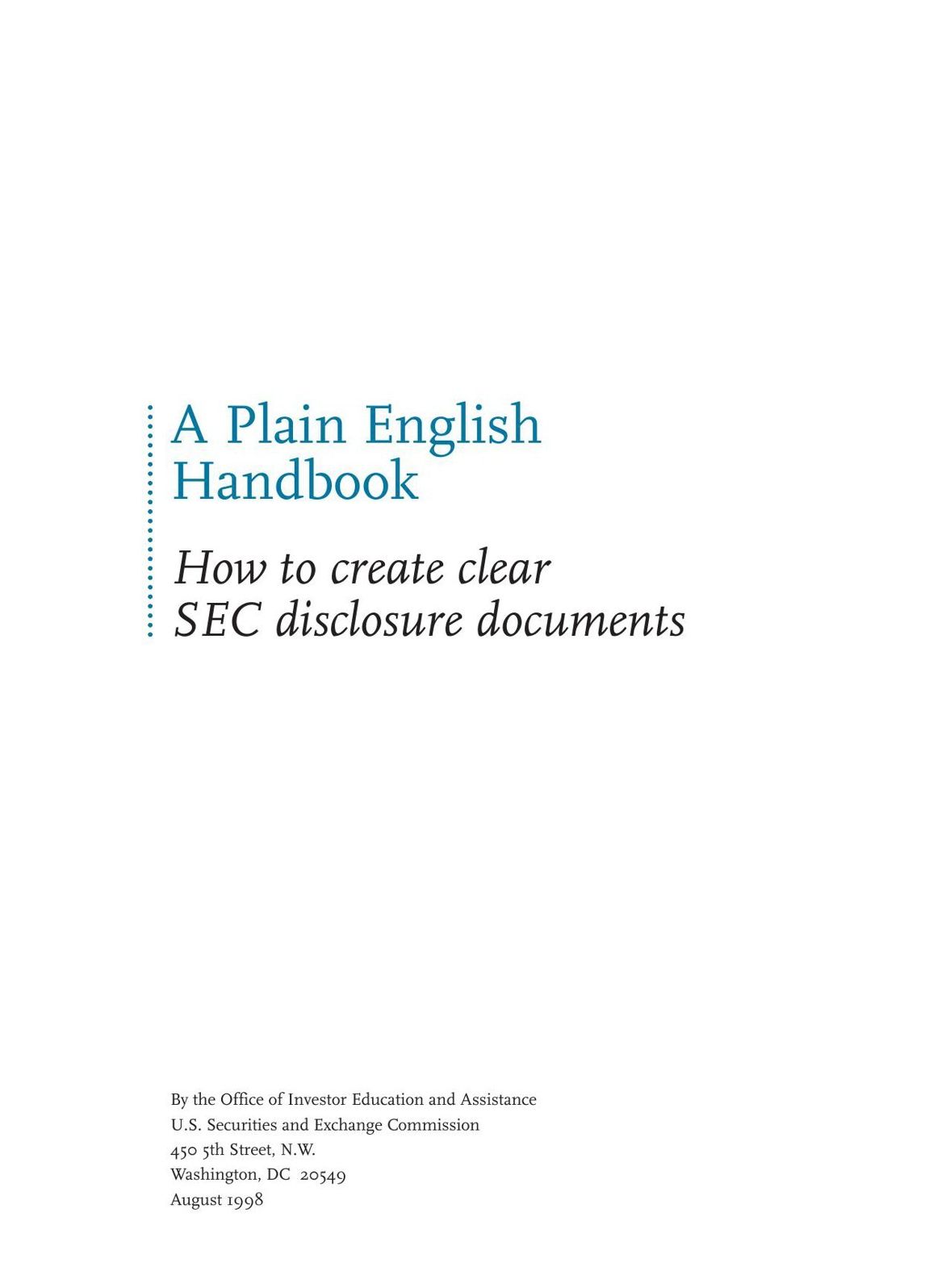 Securities and Exchange Commission Division of Enforcement