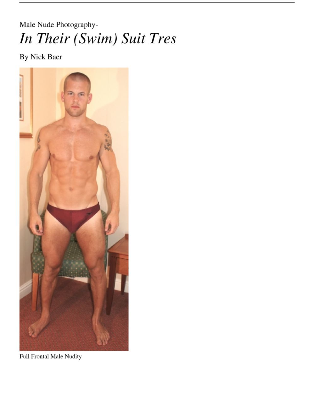 Male Nude Photography In Their (Swim) Suit Tres
