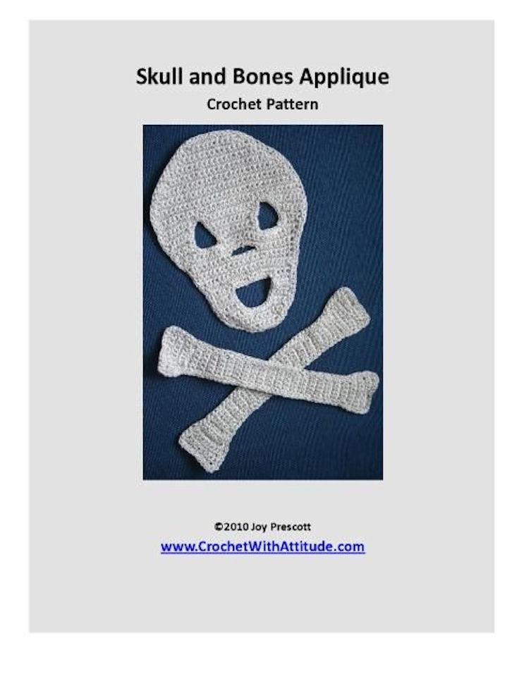 Skull and Bones Applique Crochet Pattern