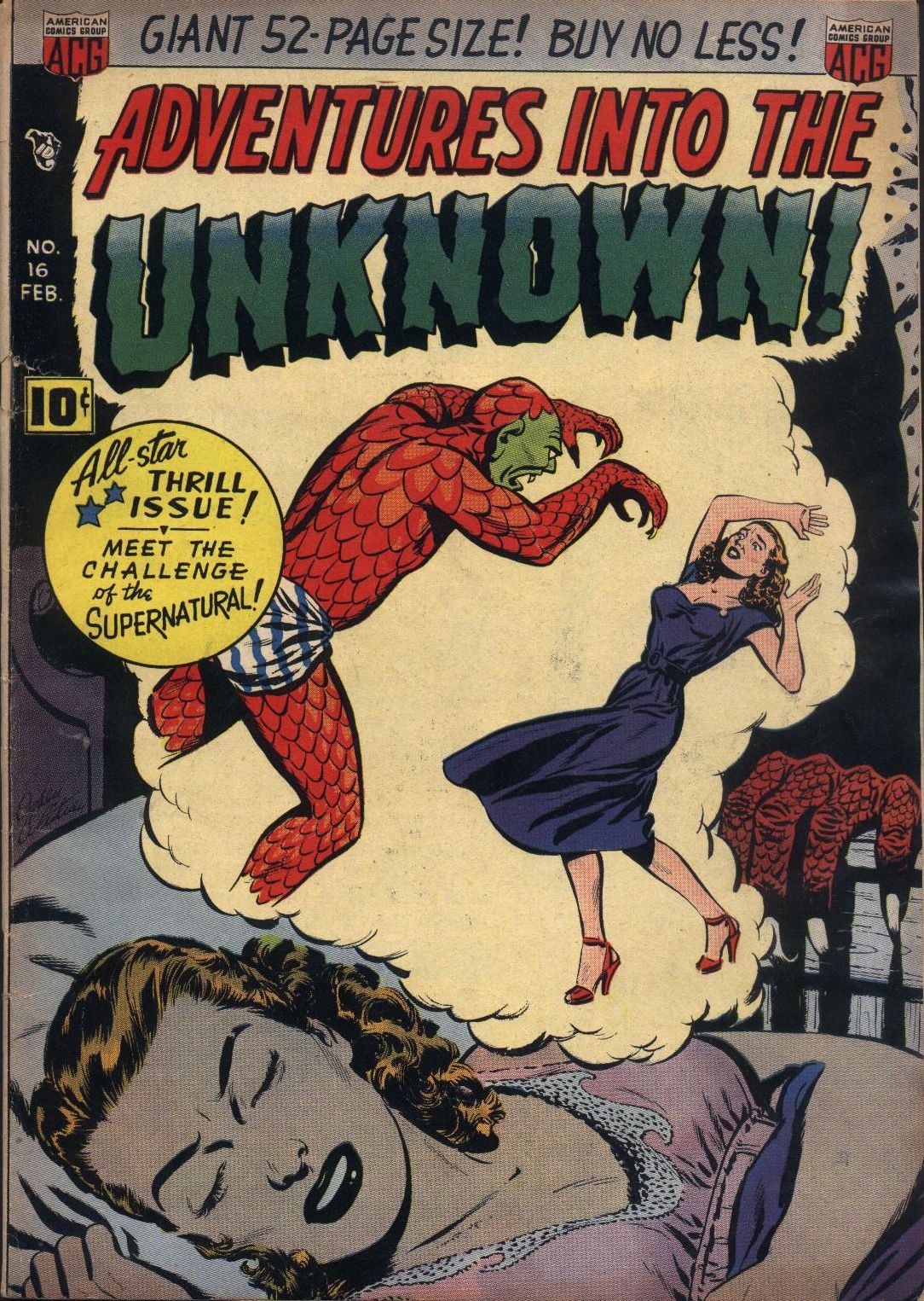 Adventures into the Unknown Number 16 Horror Comic Book