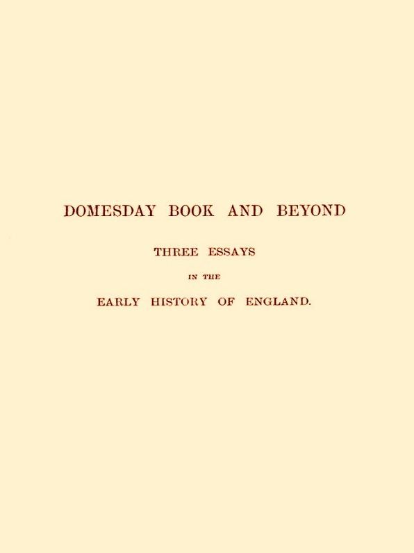 Domesday Book and Beyond
