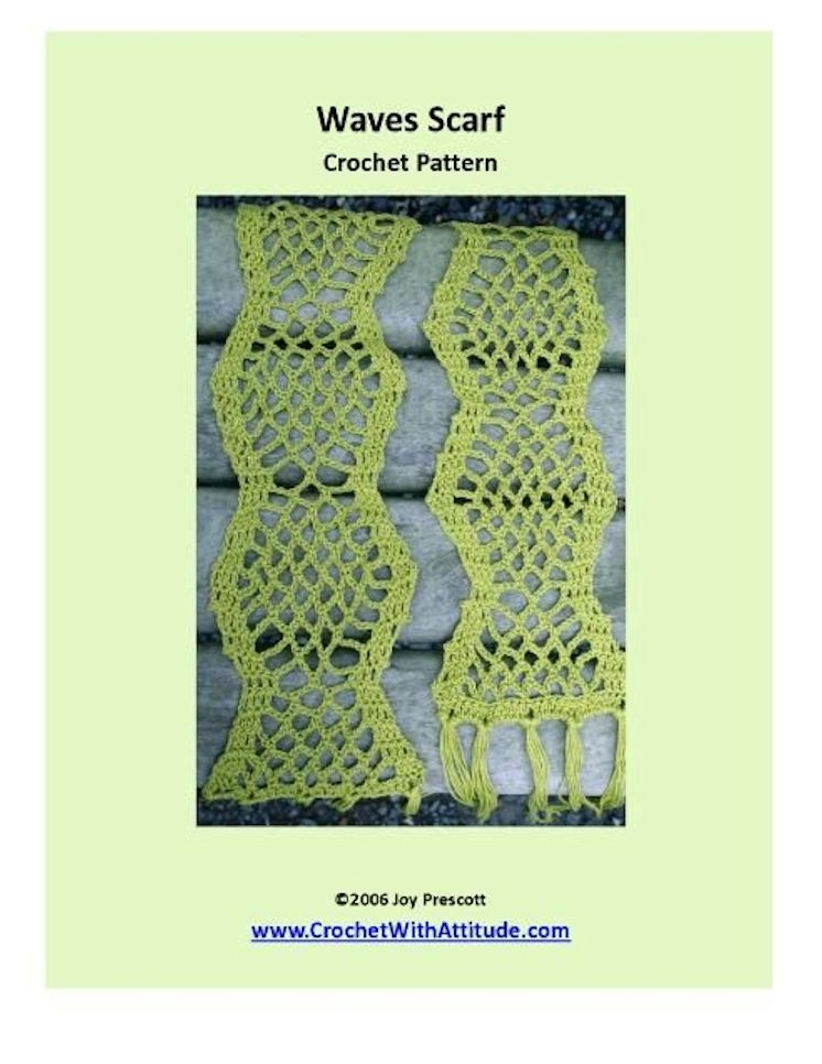 Waves Lightweight Lacy Scarf Crochet Pattern