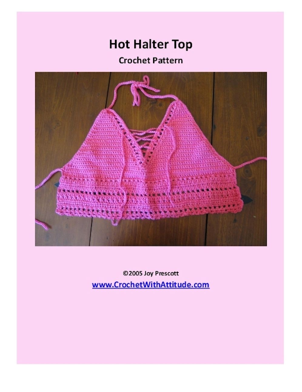 Hot Pink Halter Top Crochet Pattern