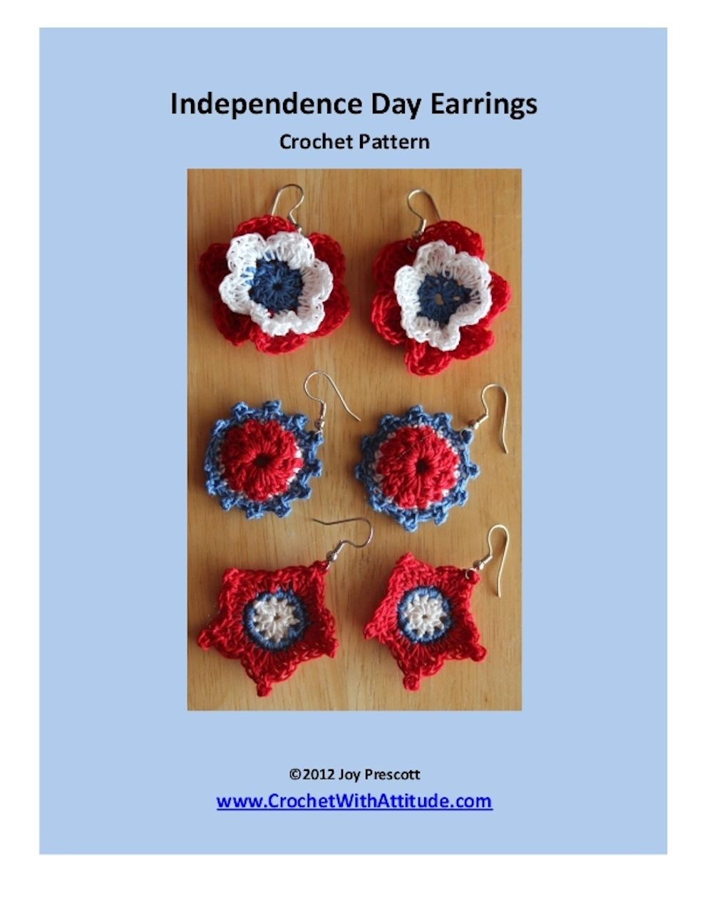 Independence Day Earrings Crochet Pattern