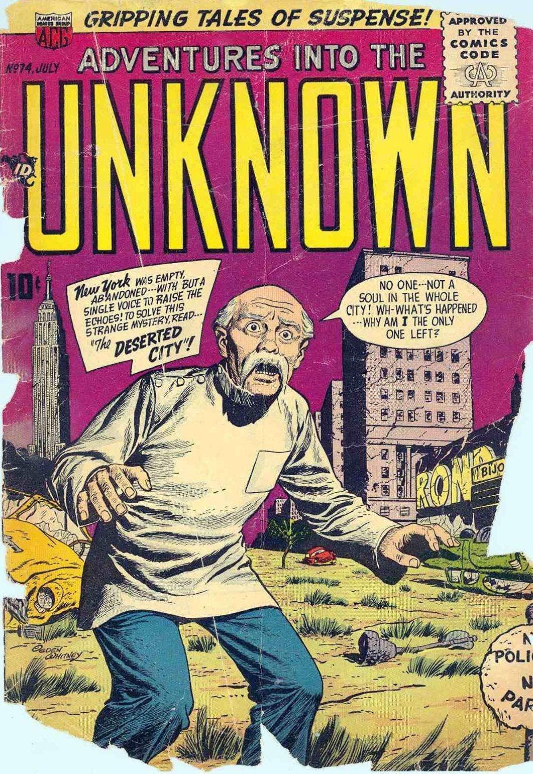 Adventures into the Unknown Number 74 Horror Comic Book