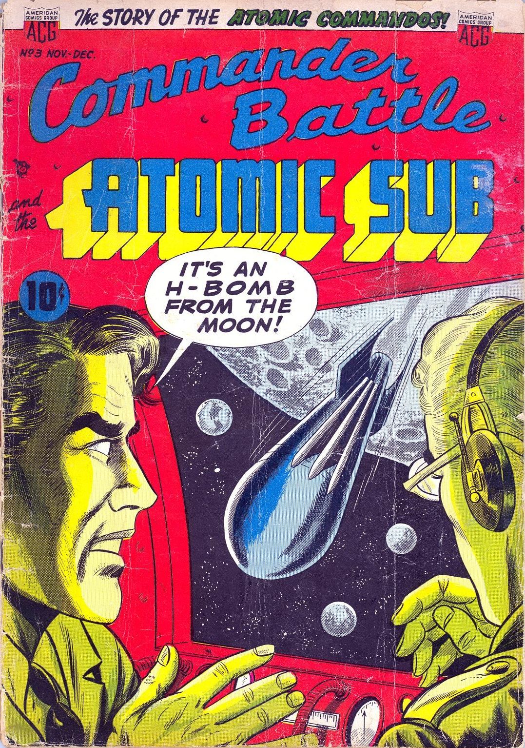 Commander Battle and the Atomic Sub Number 3 War Comic Book