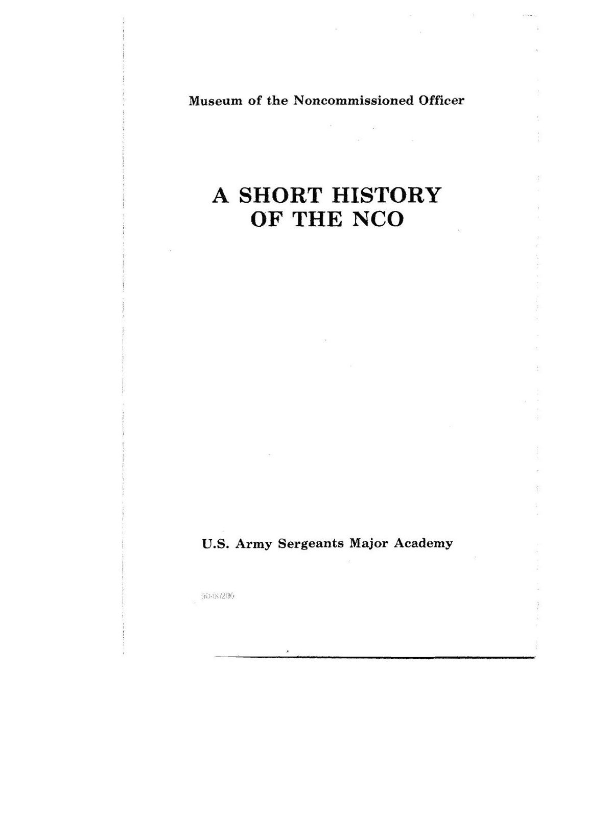 A Short History Of The NCO