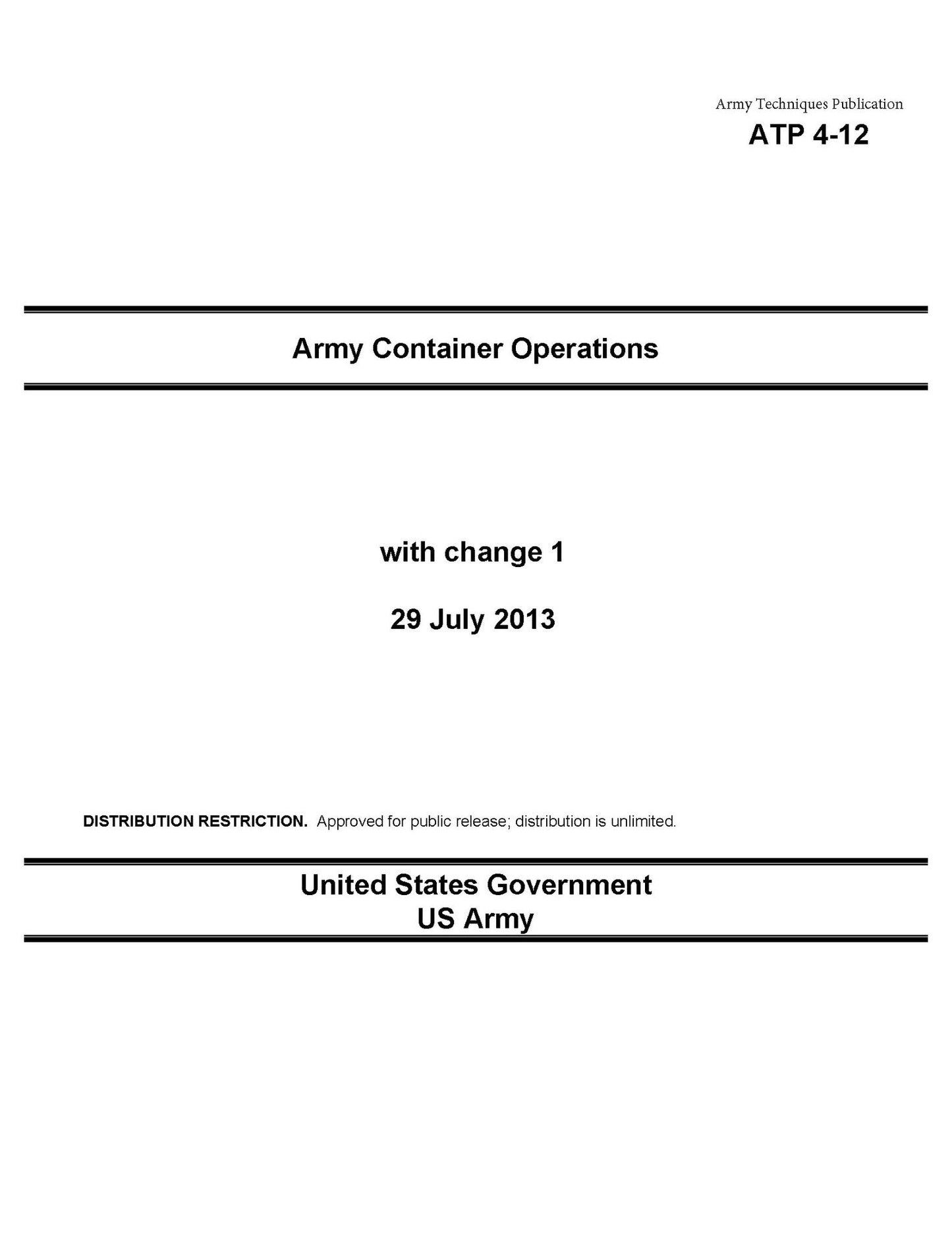 Army Techniques Publication ATP 4-12 Army Container Operations with change 1 29 July 2013
