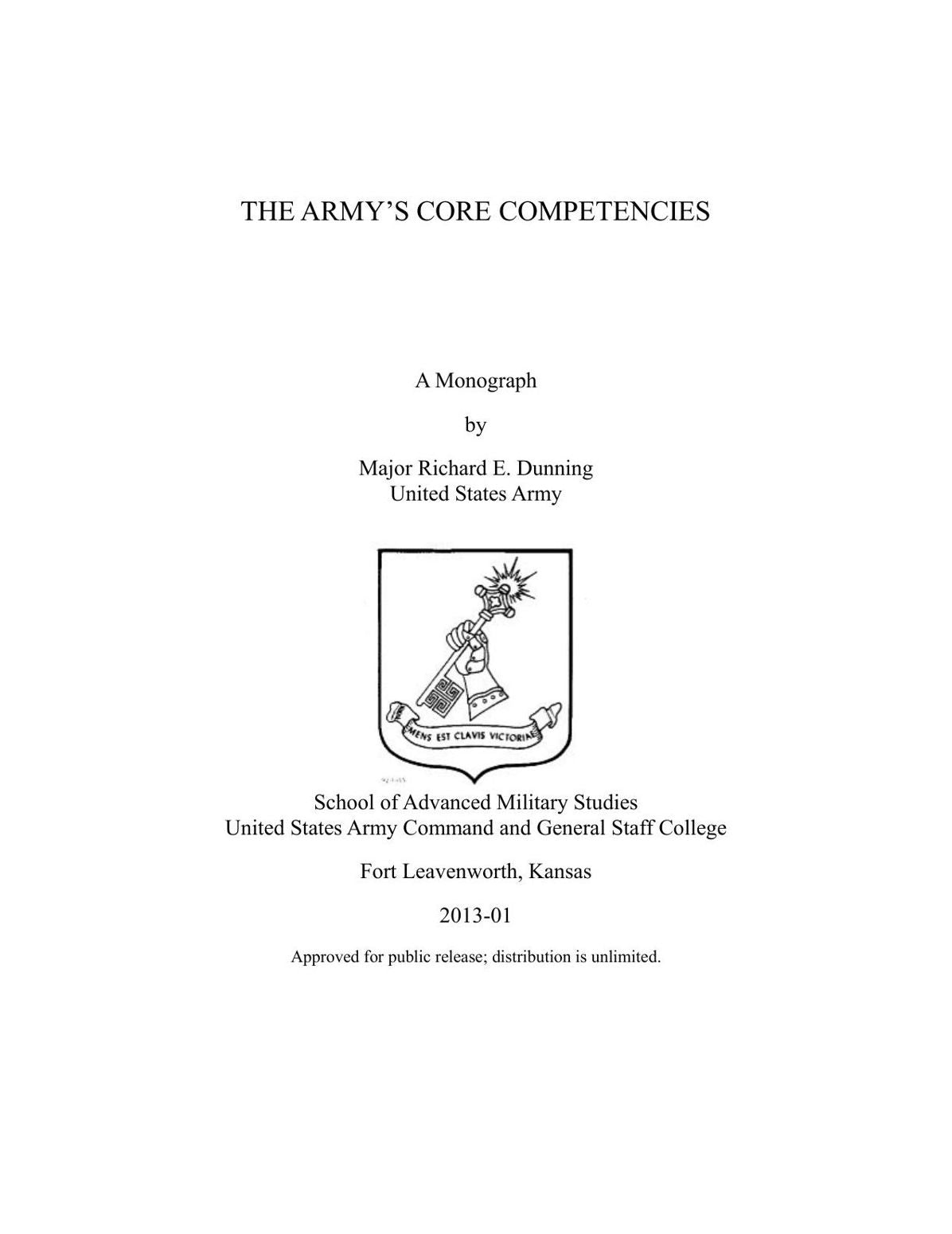 THE ARMY’S CORE COMPETENCIES